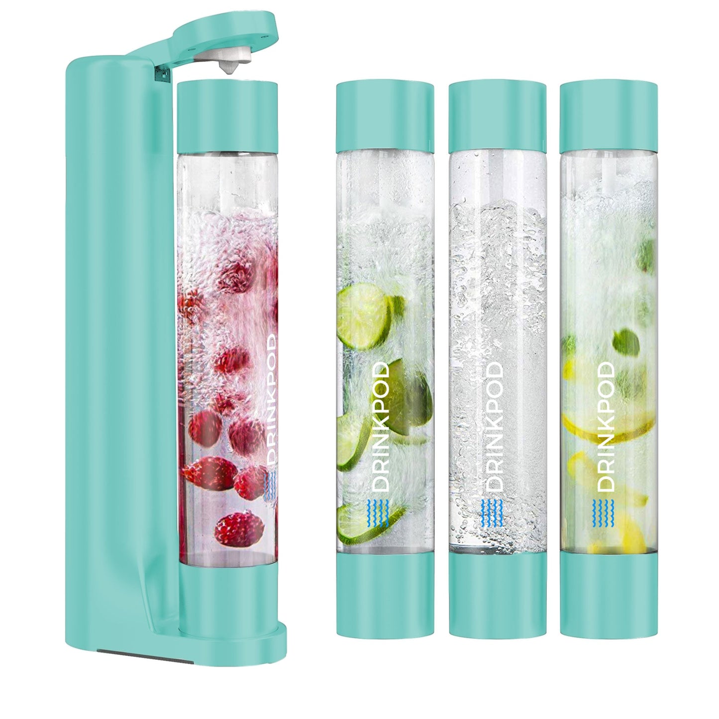 FIZZPod Soda Machine - Make Homemade Sparkling Water, Juice, Tea and Cocktail Drinks with Fruits & Candy-8