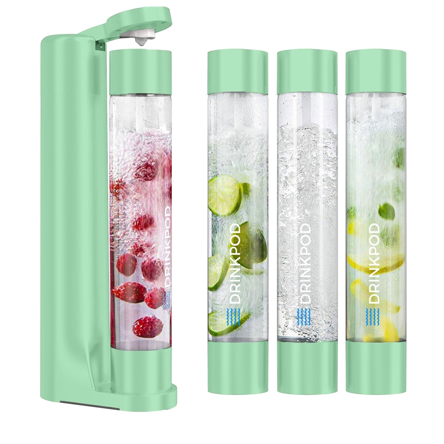 FIZZPod Soda Machine - Make Homemade Sparkling Water, Juice, Tea and Cocktail Drinks with Fruits & Candy-9