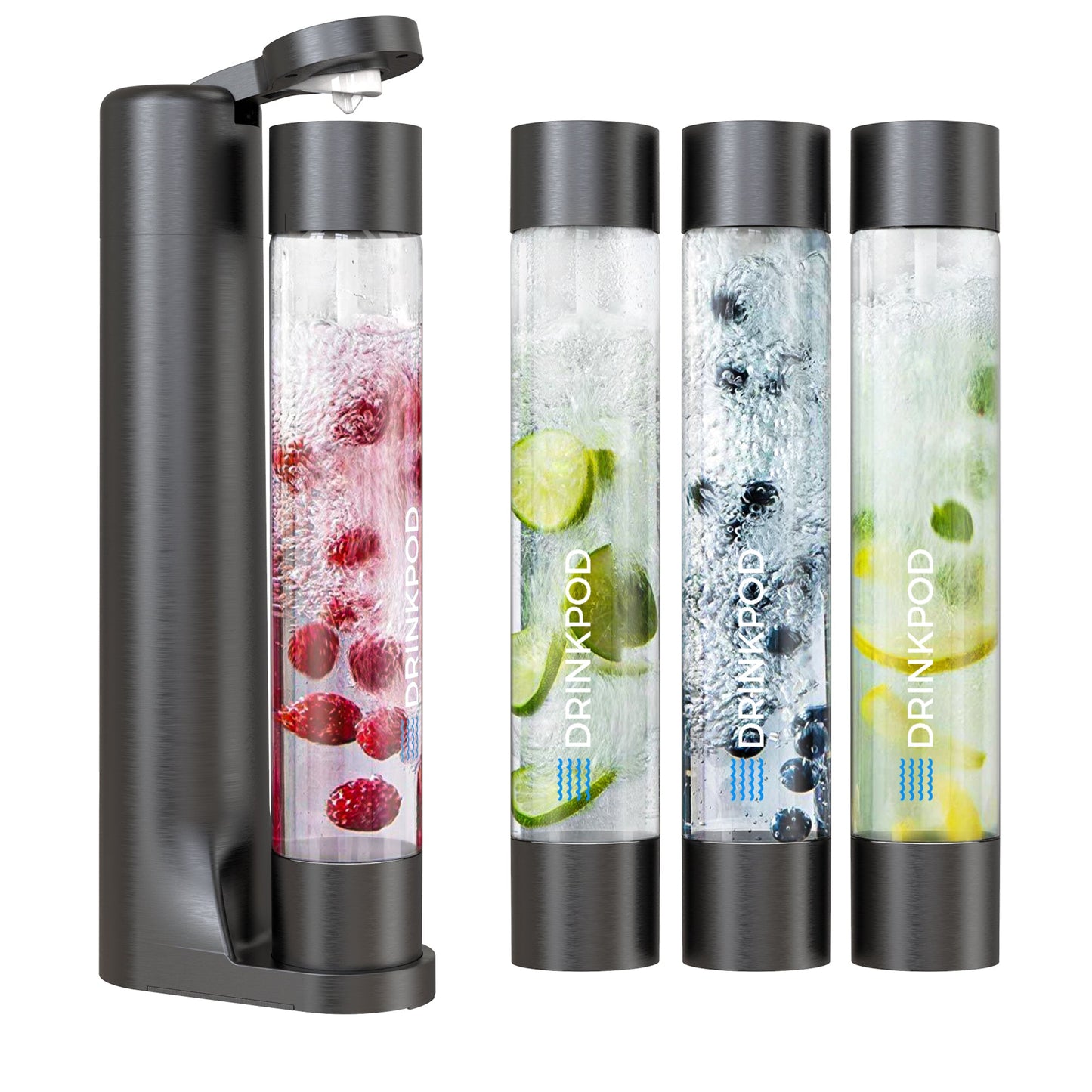 FIZZPod Soda Machine - Make Homemade Sparkling Water, Juice, Tea and Cocktail Drinks with Fruits & Candy-6
